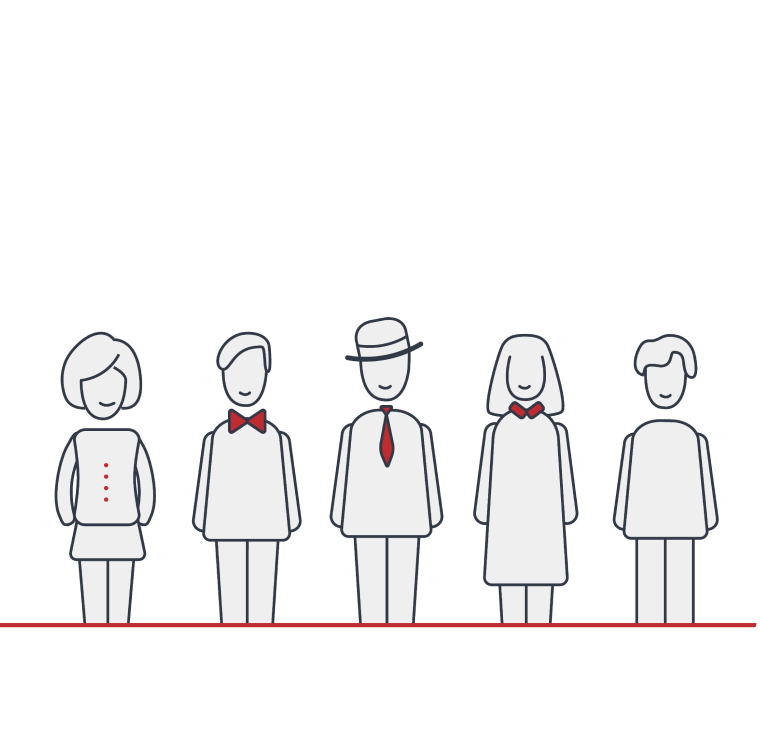 Grafische Darstellung Gruppe von Personen